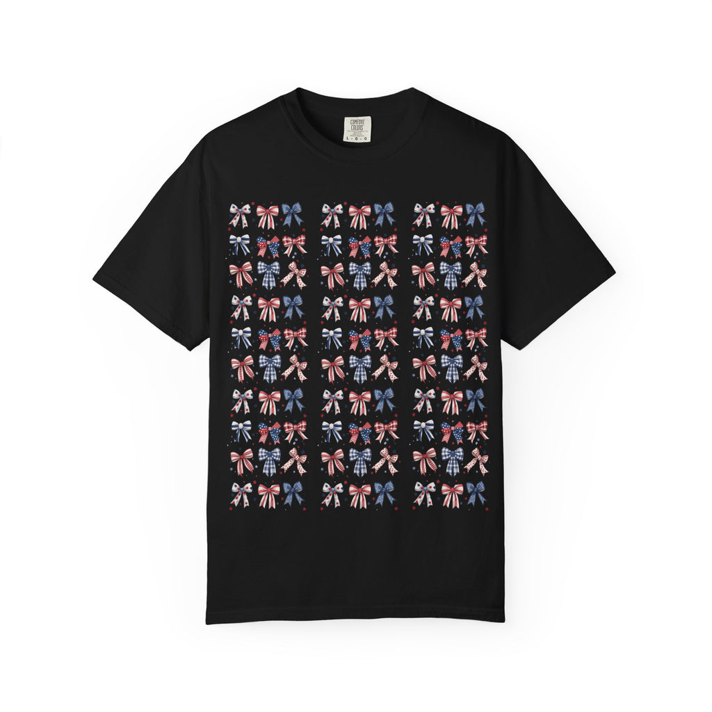 Red, White & Blue Ribbon Pattern T-shirt