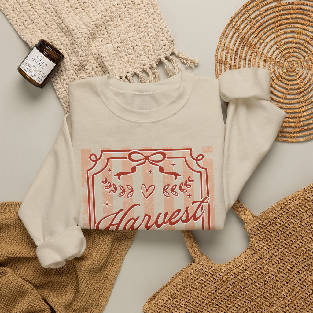 Harvest Season Striped Crewneck Sweatshirt