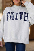 Light Grey High Neck Polka Dot Sweatshirt