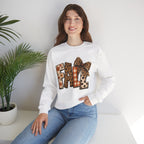 Fall Leopard Patch Crewneck Sweatshirt