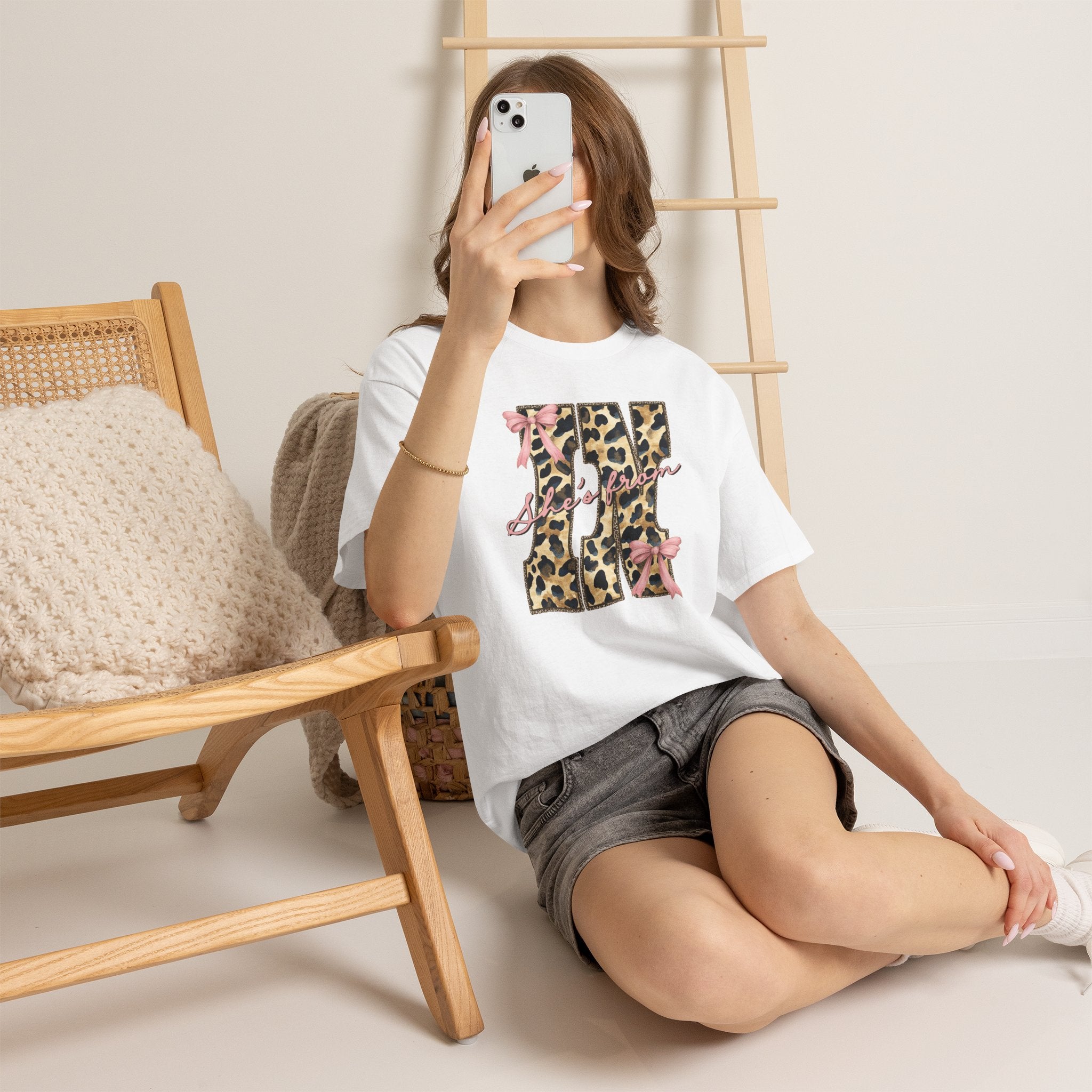 Leopard 'She's From' IN T-shirt