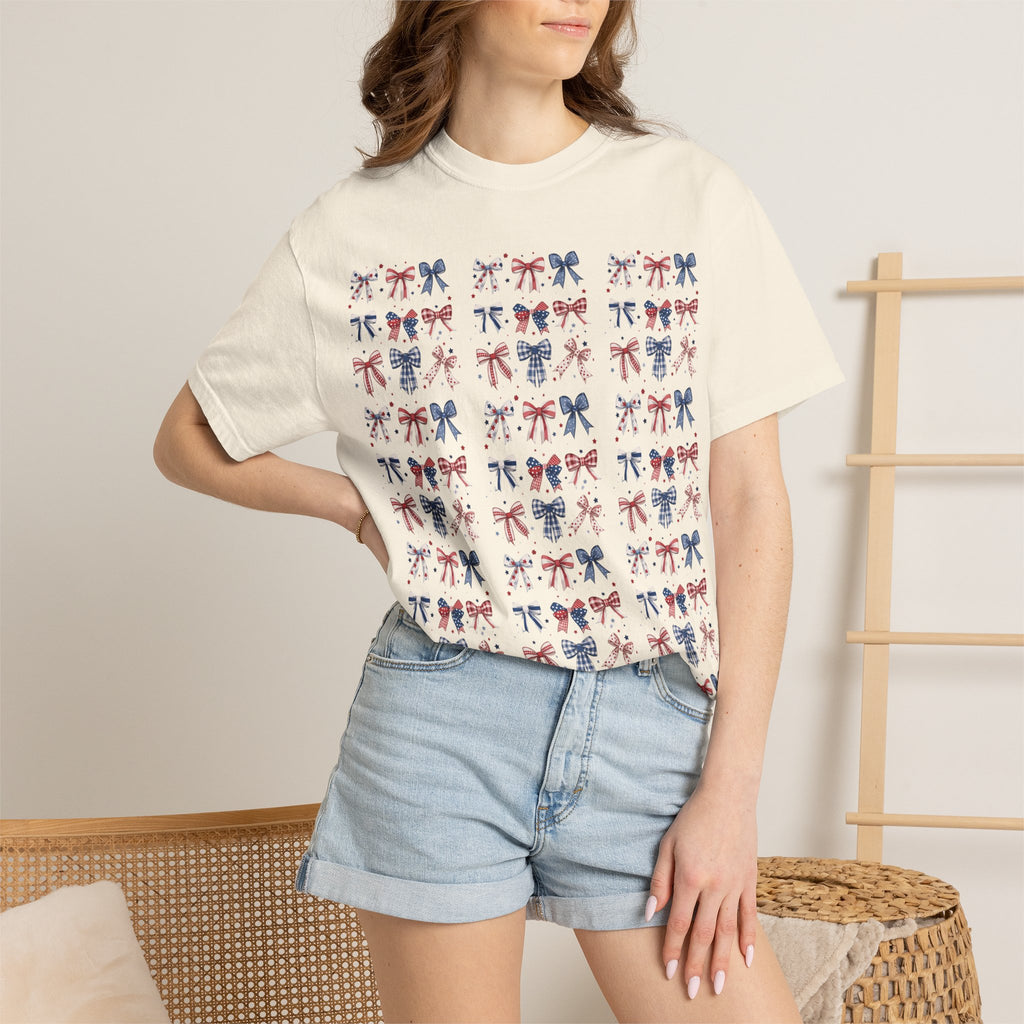 Red, White & Blue Ribbon Pattern T-shirt