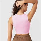 Fitted High Neck Tank With Built-in Padded Bra