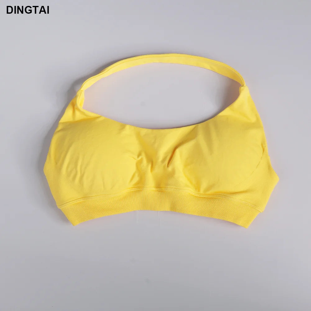 Women's 3 Piece Set: Halter Top, Leggings, Spandex