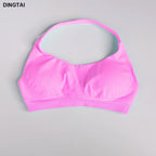 Women's 3 Piece Set: Halter Top, Leggings, Spandex