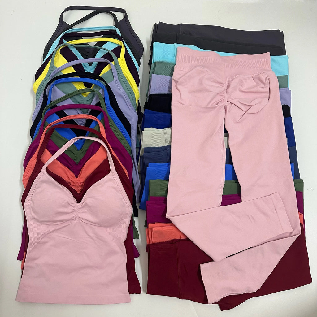 2 Pieces Leggings and Halter Tank Set