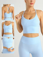 Women Gym Cross Back Y Shape Sports Bra