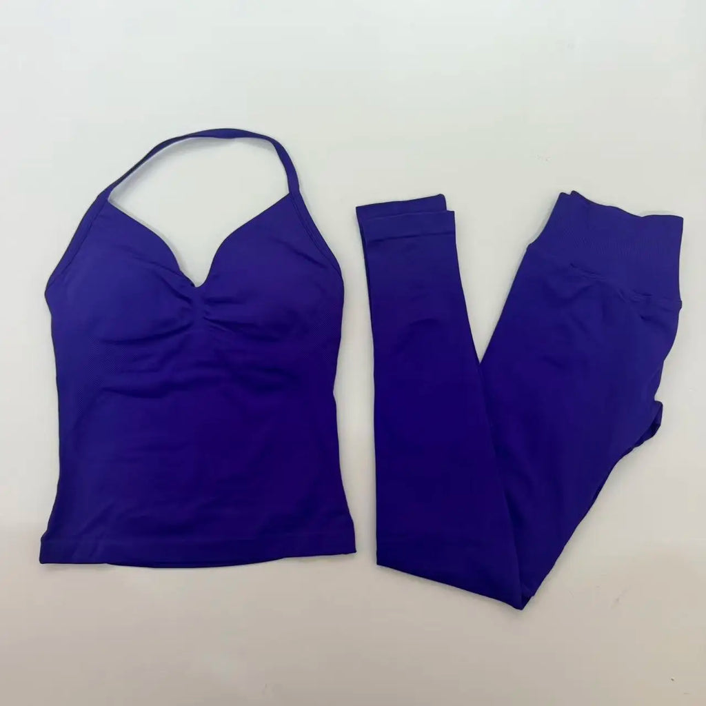 2 Pieces Leggings and Halter Tank Set