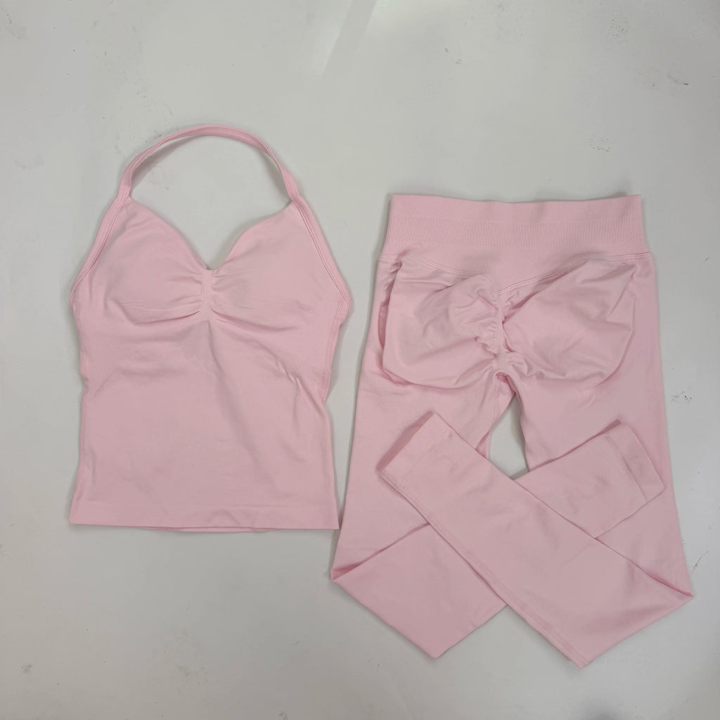 2 Pieces Leggings and Halter Tank Set