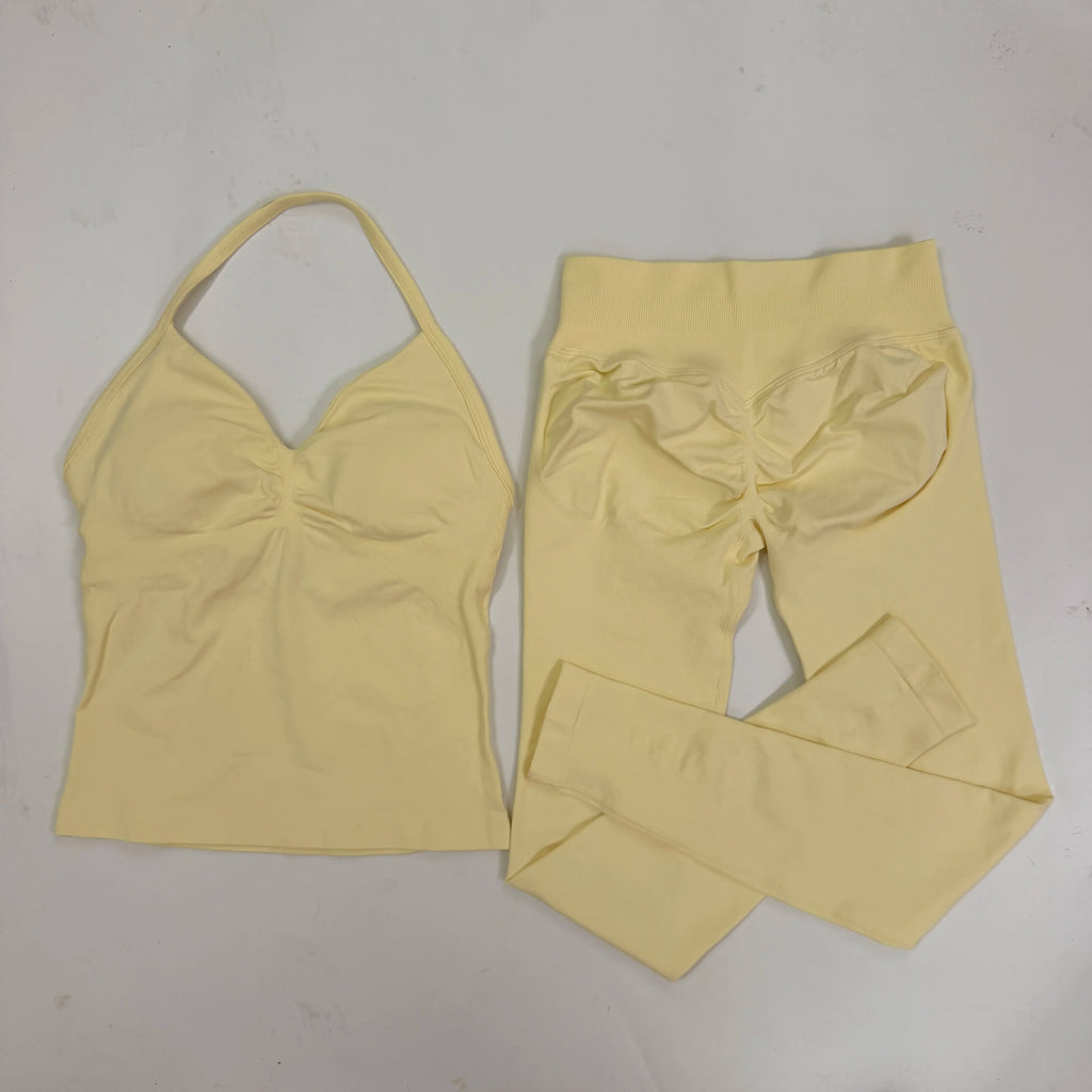 2 Pieces Leggings and Halter Tank Set