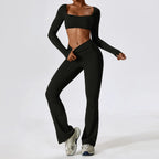 Women's 2PCS Seamless Long Sleeve/Tank Yoga Pants Set