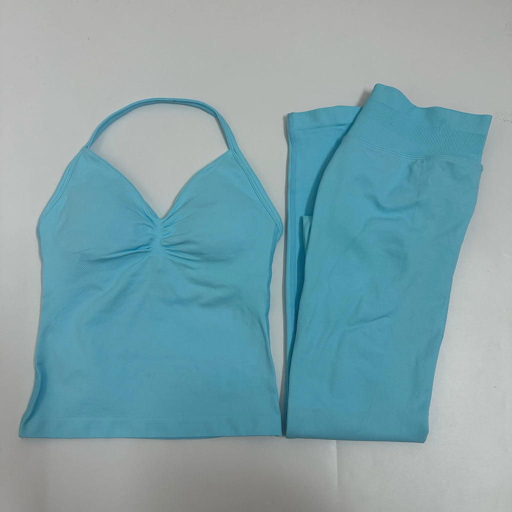 2 Pieces Leggings and Halter Tank Set