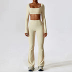Women's 2PCS Seamless Long Sleeve/Tank Yoga Pants Set