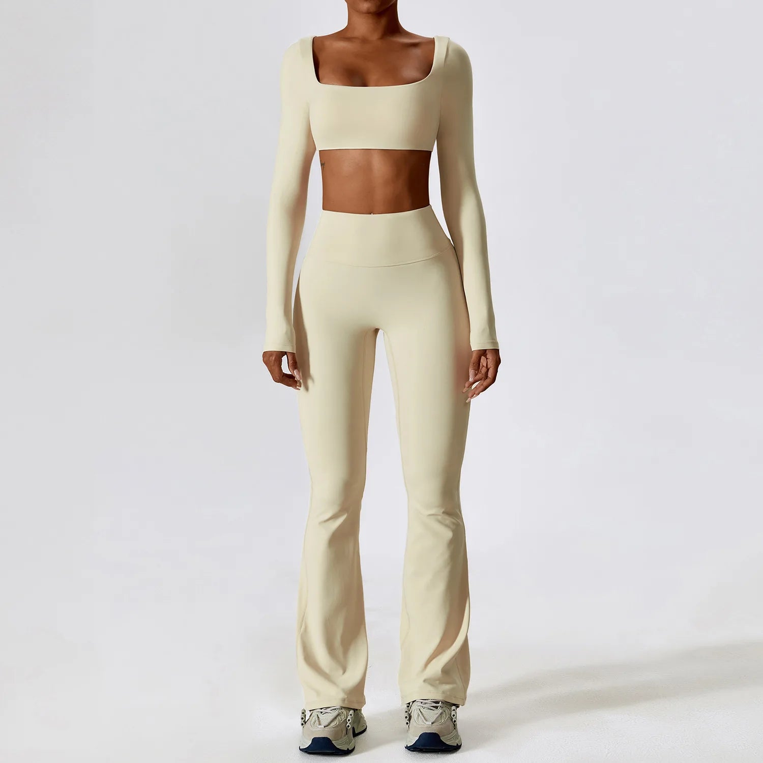 Women's 2PCS Seamless Long Sleeve/Tank Yoga Pants Set