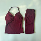 2 Pieces Leggings and Halter Tank Set