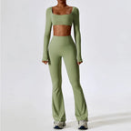 Women's 2PCS Seamless Long Sleeve/Tank Yoga Pants Set