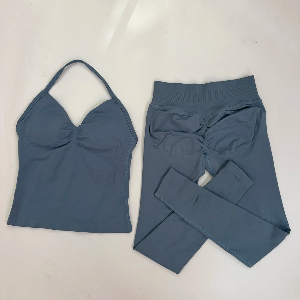 2 Pieces Leggings and Halter Tank Set