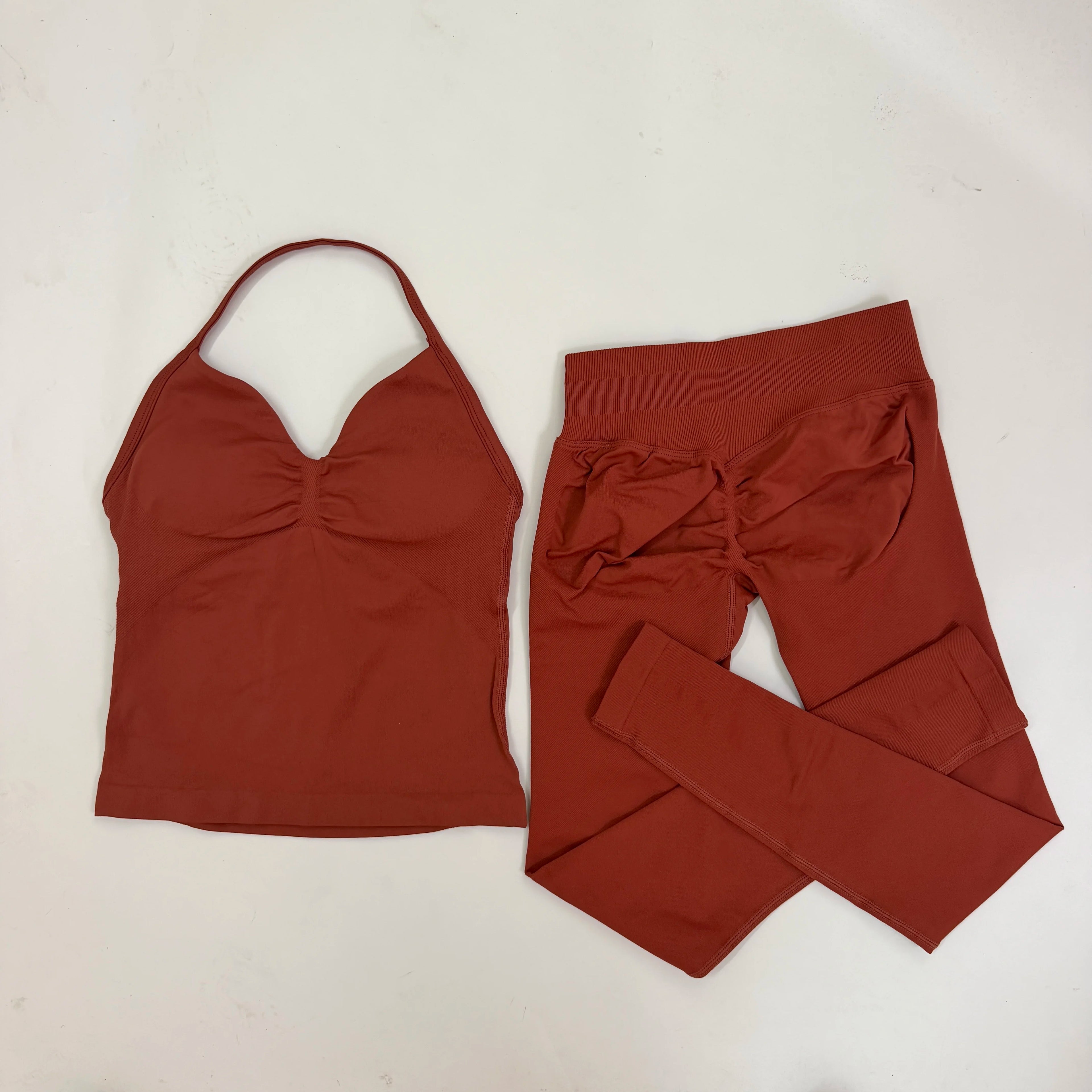 2 Pieces Leggings and Halter Tank Set