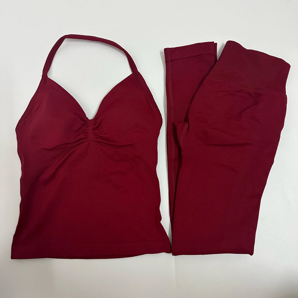 2 Pieces Leggings and Halter Tank Set