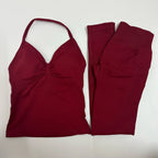 2 Pieces Leggings and Halter Tank Set