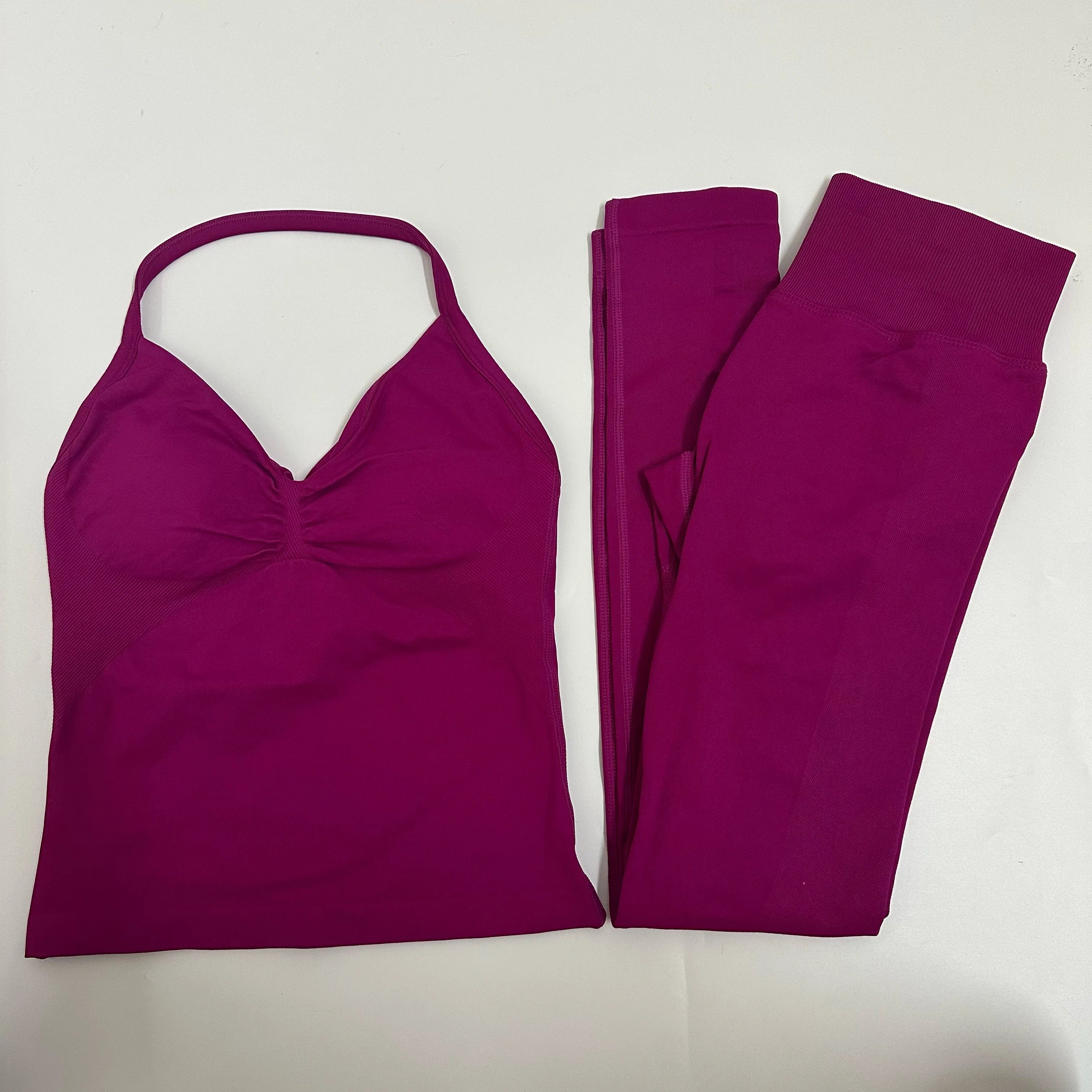 2 Pieces Leggings and Halter Tank Set