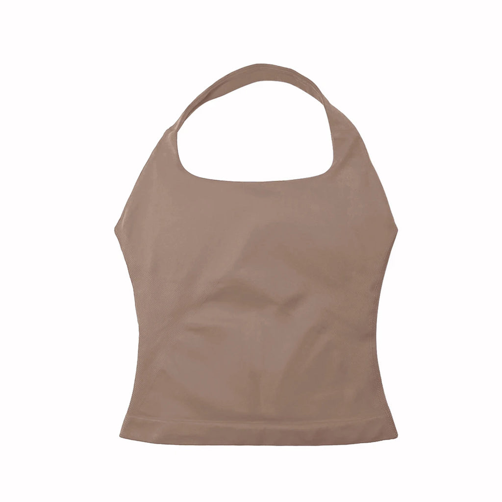 Women Halter Top Longline Padded Tank