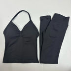 2 Pieces Leggings and Halter Tank Set