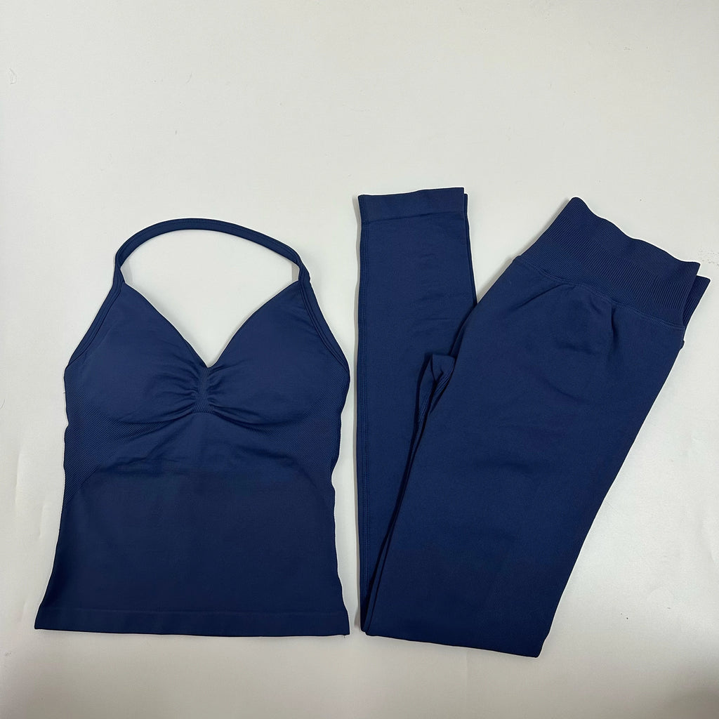 2 Pieces Leggings and Halter Tank Set