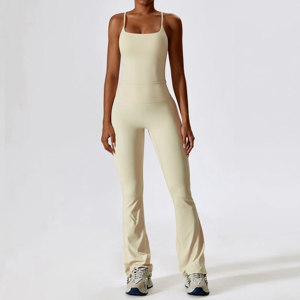 Women's 2PCS Seamless Long Sleeve/Tank Yoga Pants Set
