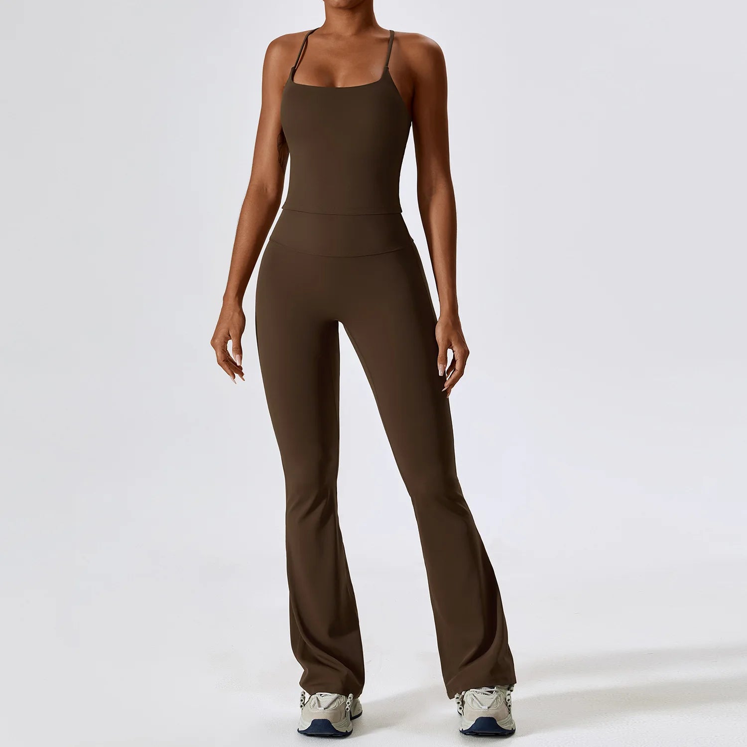 Women's 2PCS Seamless Long Sleeve/Tank Yoga Pants Set