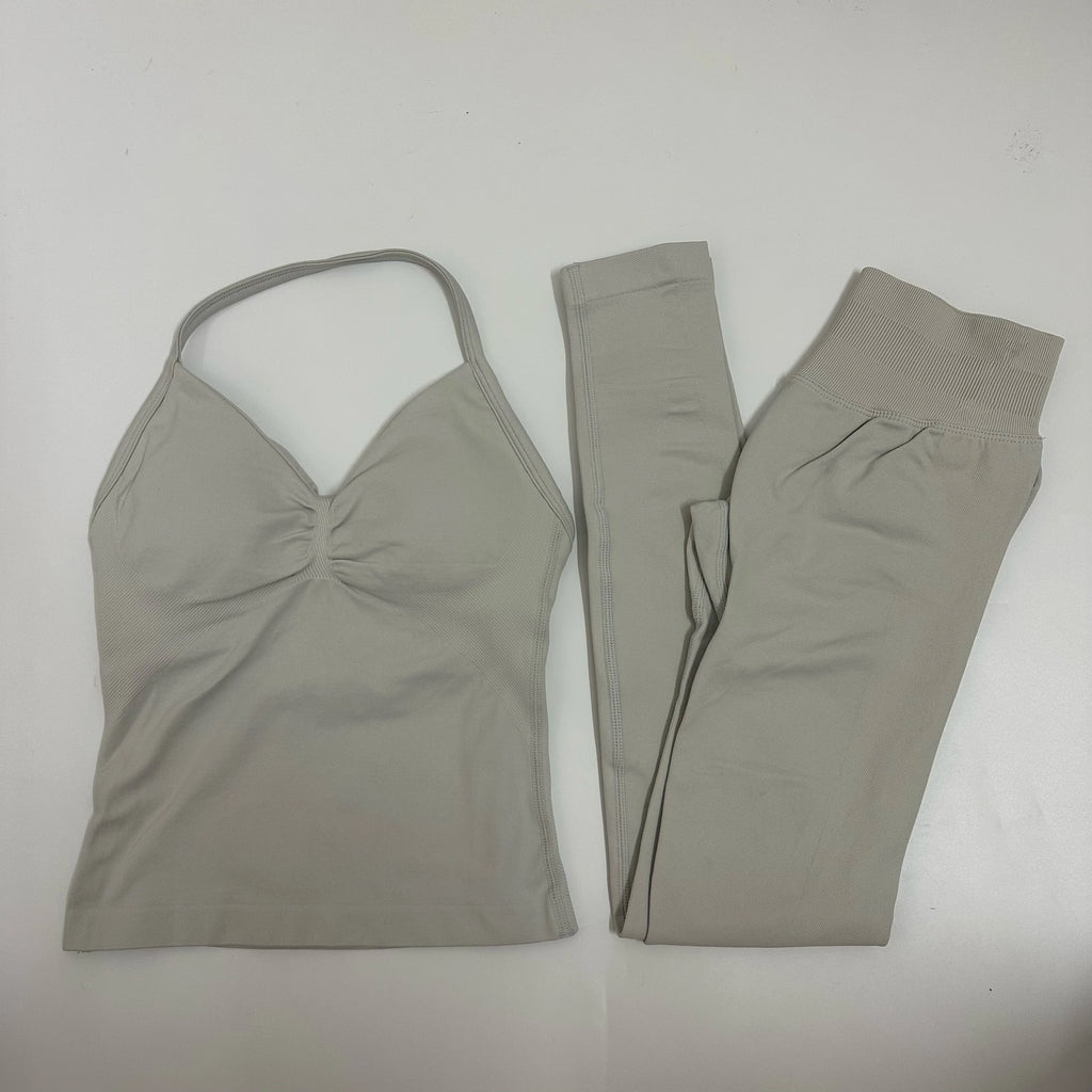 2 Pieces Leggings and Halter Tank Set