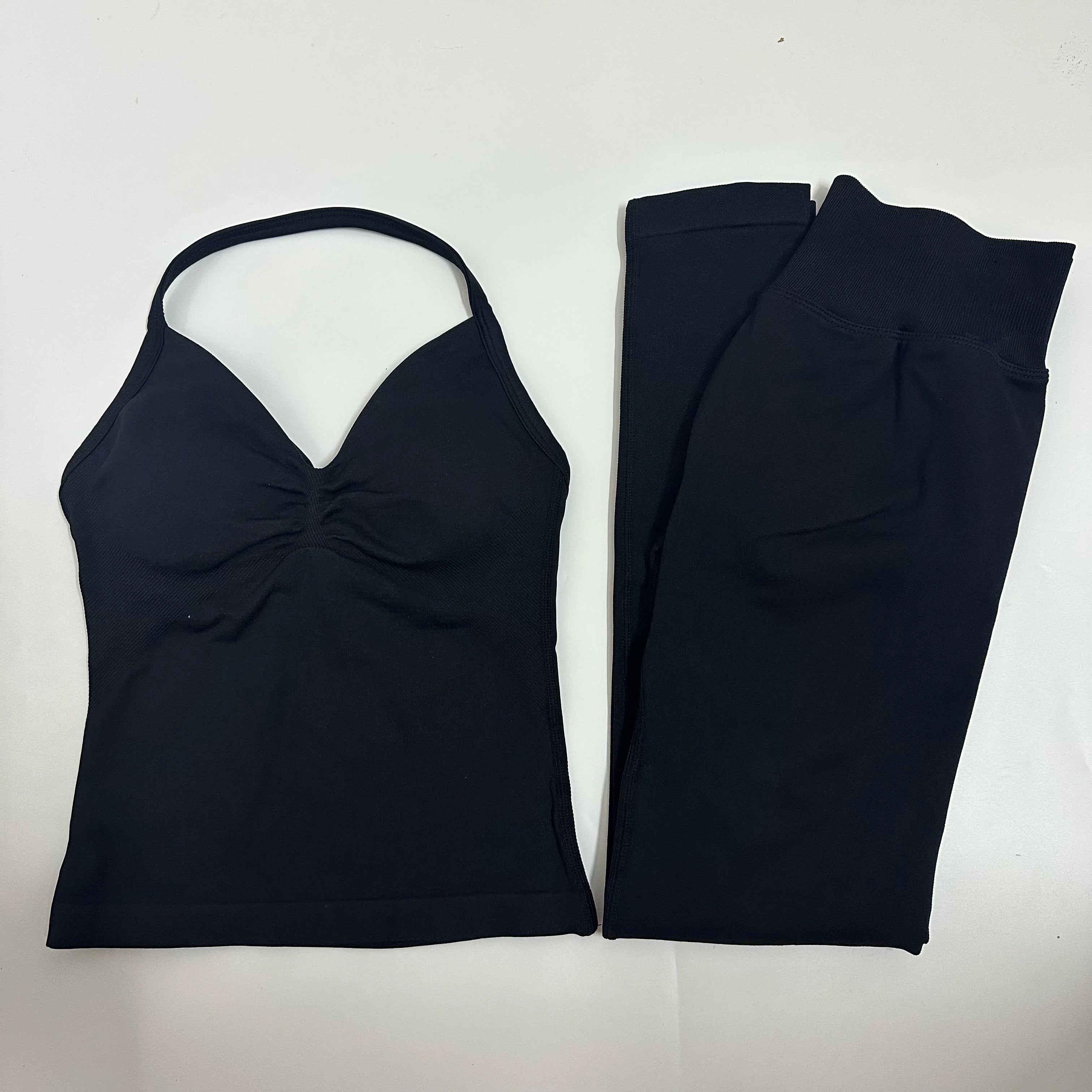 2 Pieces Leggings and Halter Tank Set