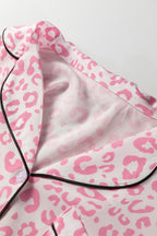 Pink Leopard Print 2cps Long Pajama Set