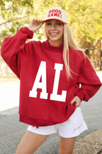 ALABAMA/ AL Double Side Printed Mock Neck Reversible Sweatshirt