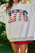 AMERICA/1776 Faux Patchwork Reversible Mock Neck Sweatshirt