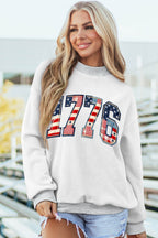 AMERICA/1776 Faux Patchwork Reversible Mock Neck Sweatshirt