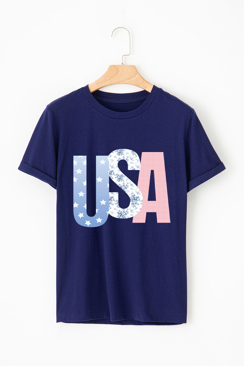 Blue USA Graphic T Shirt